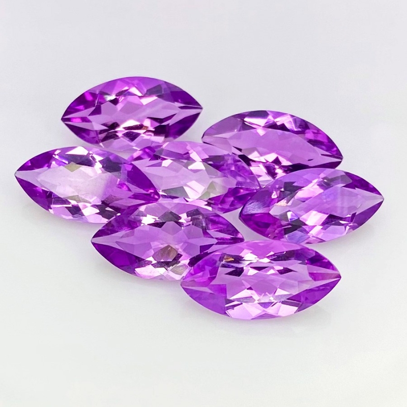 32.15 Cts. Brazilian Amethyst 17x8.5mm Faceted Marquise Shape AA+ Grade Gemstones Parcel - Total 7 Pcs.
