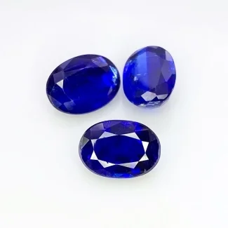 11 Cts. Kyanite 11x8mm Faceted Oval Shape A Grade Gemstones Parcel - Total 3 Pcs.