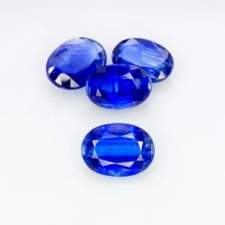 10.30 Cts. Kyanite 9.5x6.5-10.5x7.5mm Faceted Oval Shape AA Grade Gemstones Parcel - Total 4 Pcs.