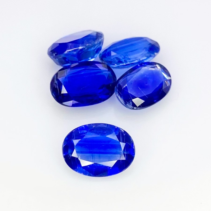 13.75 Cts. Kyanite 9.5x7-10.5x7.5mm Faceted Oval Shape AA Grade Gemstones Parcel - Total 5 Pcs.