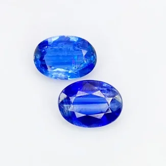 6.15 Cts. Kyanite 11x8mm Faceted Oval Shape AA Grade Gemstones Parcel - Total 2 Pcs.
