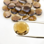 81.55 Cts. Smoky Quartz 11-15mm Faceted Irregular Shape AAA Grade Gemstones Parcel - Total 25 Pcs.