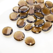 81.55 Cts. Smoky Quartz 11-15mm Faceted Irregular Shape AAA Grade Gemstones Parcel - Total 25 Pcs.