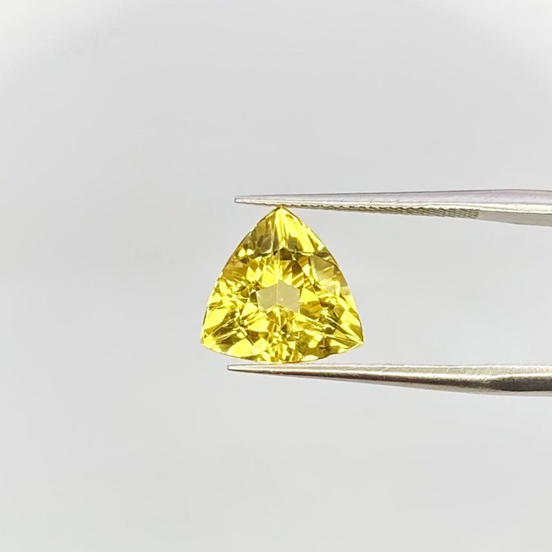 3.16 Carat Yellow Beryl 10.5mm Faceted Trillion Shape AAA Grade Loose Gemstone - Total 1 Pc.