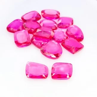  103.15 Cts. Lab Ruby 12-14mm Rose Cut Irregular Shape AAA Grade Gemstones Parcel - Total 15 Pcs.