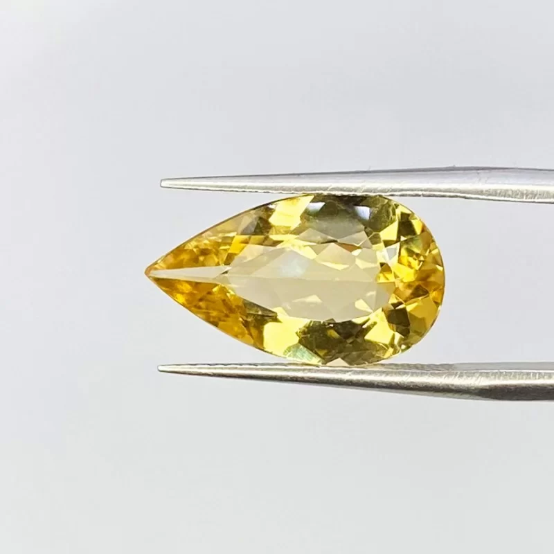 Yellow Beryl Faceted Pear Shape AAA Grade Loose Gemstone - 16x9.5mm - 1 Pc. - 4 Carat