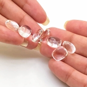  62.1 Carat Crystal Quartz 12x10mm Smooth Cushion Shape AAA Grade Loose Gemstone Beads Lot - Total 11 Pcs.
