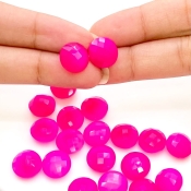  134.60 Carat Raspberry Chalcedony 12mm Briolette Round Shape AAA Grade Loose Gemstone Beads Lot - Total 21 Pcs.