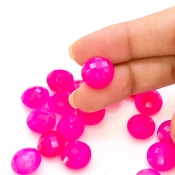  134.60 Carat Raspberry Chalcedony 12mm Briolette Round Shape AAA Grade Loose Gemstone Beads Lot - Total 21 Pcs.