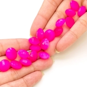  134.60 Carat Raspberry Chalcedony 12mm Briolette Round Shape AAA Grade Loose Gemstone Beads Lot - Total 21 Pcs.