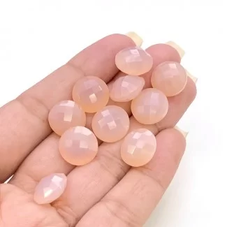 Pink Chalcedony 12mm Briolette Round Shape AAA Grade  Long Gemstone Loose Beads Lot