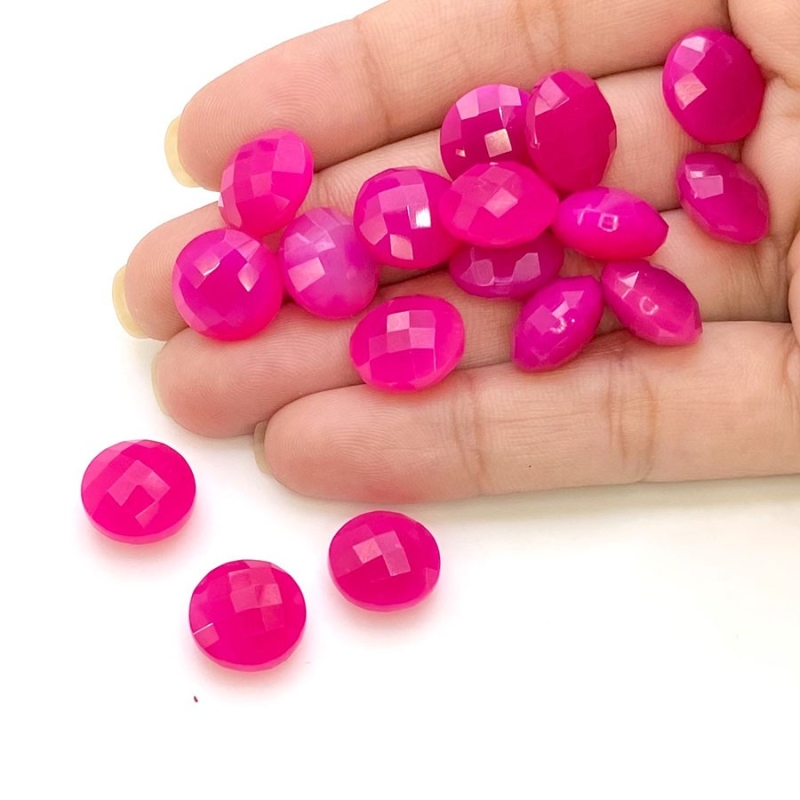 119.85 Carat Raspberry Chalcedony 12mm Briolette Round Shape AA Grade Loose Gemstone Beads Lot - Total 18 Pcs.