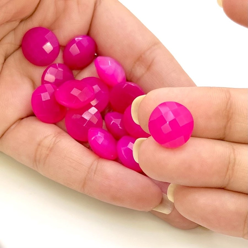  119.85 Carat Raspberry Chalcedony 12mm Briolette Round Shape AA Grade Loose Gemstone Beads Lot - Total 18 Pcs.