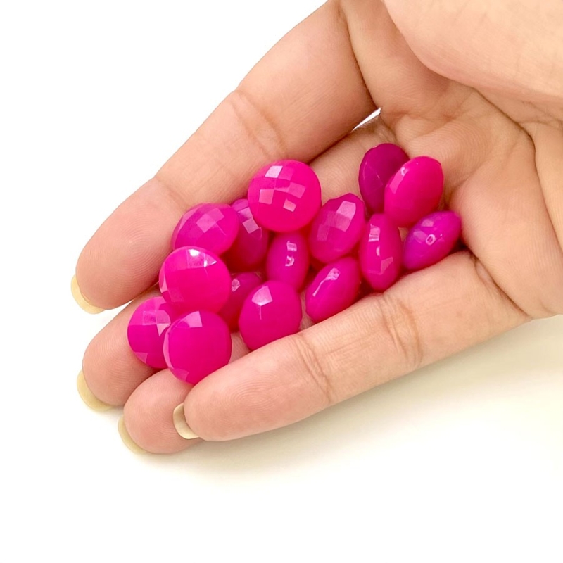  119.85 Carat Raspberry Chalcedony 12mm Briolette Round Shape AA Grade Loose Gemstone Beads Lot - Total 18 Pcs.
