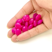  119.85 Carat Raspberry Chalcedony 12mm Briolette Round Shape AA Grade Loose Gemstone Beads Lot - Total 18 Pcs.