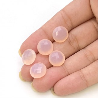 Pink Chalcedony Briolette Round Shape AAA Grade Gemstone Loose Beads - 11.5-12mm - 5 Pc. - 29.20 Carat