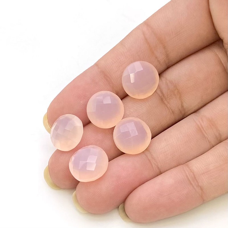 Pink Chalcedony 11.5-12mm Briolette Round Shape AAA Grade Gemstone Loose Beads