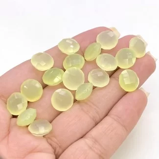 Lime Chalcedony Briolette Round Shape AAA Grade Gemstone Loose Beads - 10mm - 18 Pc. - 68 Carat
