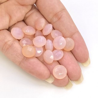 Details about   Natural Pink Chalcedony 14X14 mm Moon Shape Cabochon Loose Gemstone AB01 