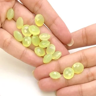 73.40 Carat Lime Chalcedony 10mm Briolette Round Shape AAA Grade Loose Gemstone Beads Lot - Total 19 Pcs.