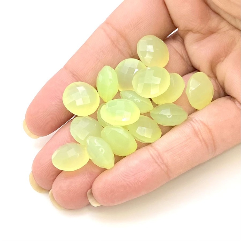  101.20 Carat Lime Chalcedony 11.5-12mm Briolette Round Shape AAA Grade Loose Gemstone Beads Lot - Total 16 Pcs.