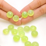  101.20 Carat Lime Chalcedony 11.5-12mm Briolette Round Shape AAA Grade Loose Gemstone Beads Lot - Total 16 Pcs.