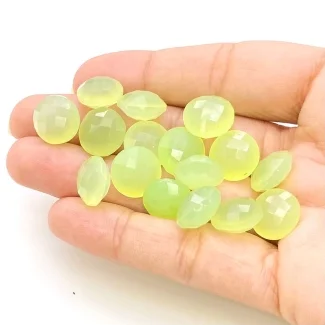  101.20 Carat Lime Chalcedony 11.5-12mm Briolette Round Shape AAA Grade Loose Gemstone Beads Lot - Total 16 Pcs.