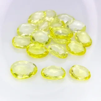  85.45 Carats Lab Yellow Sapphire 12-14mm Rose Cut Irregular Shape AAA Grade Gemstones Parcel - Total 18 Pcs.