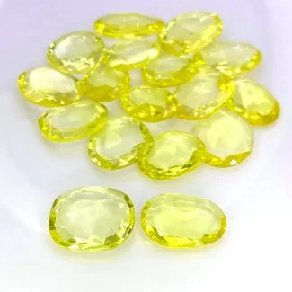  114 Carats Lab Yellow Sapphire 14-16mm Rose Cut Irregular Shape AAA Grade Gemstones Parcel - Total 17 Pcs.