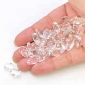  127 Carats Crystal Quartz 12x8mm Briolette Pear Shape AAA Grade Loose Gemstone Beads Lot - Total 45 Pcs.