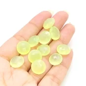  71.75 Carat Lime Chalcedony 12mm Briolette Round Shape AAA Grade Loose Gemstone Beads Lot - Total 11 Pcs.