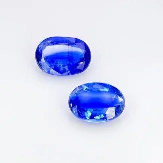 7.25 Cts. Kyanite 11x8mm Faceted Oval Shape AA Grade Gemstones Parcel - Total 2 Pcs.
