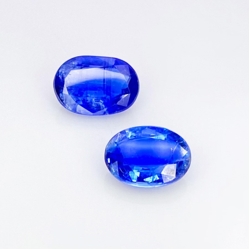 7.25 Cts. Kyanite 11x8mm Faceted Oval Shape AA Grade Gemstones Parcel - Total 2 Pcs.