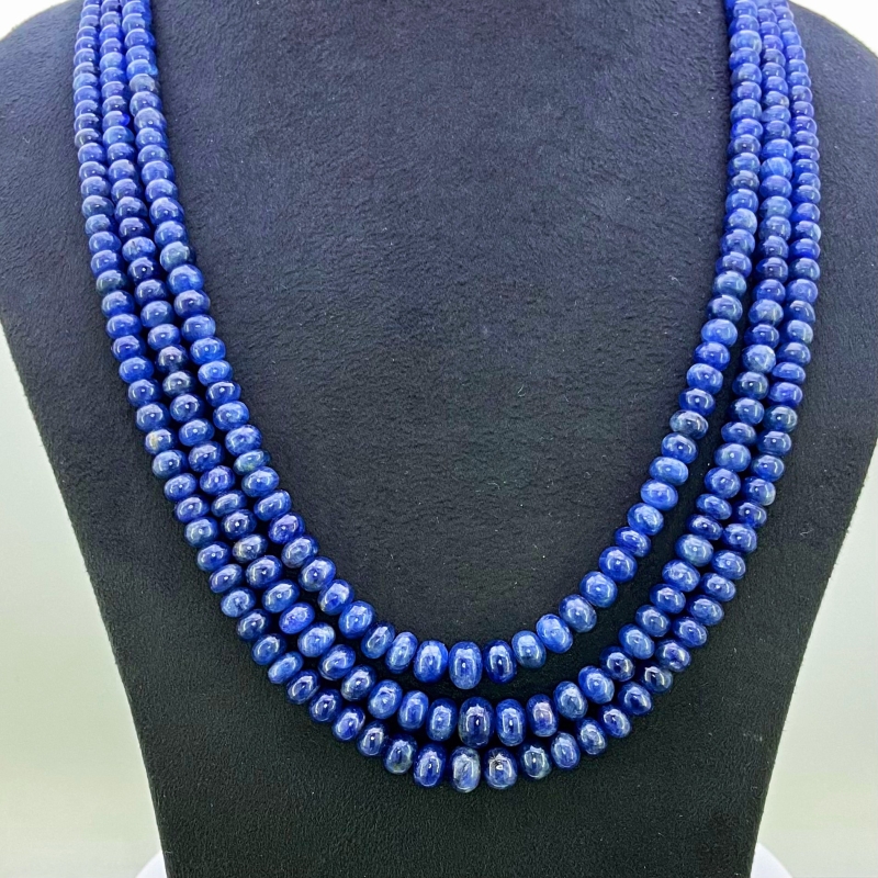 Buy PH Artistic 3 Line String Necklace Natural Blue Sapphire Neelam Beads  Glass Filled Gem Stone Women Gift E731 at Amazon.in