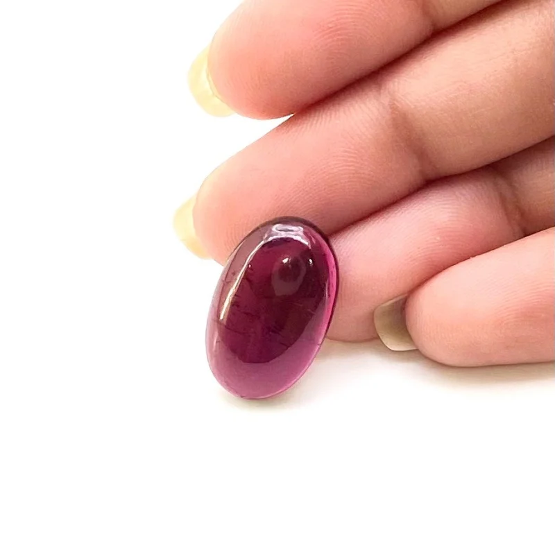 123 Carat Rubellite Tourmaline 19.5x12.5mm Smooth Oval Shape A Grade Loose Cabochon - Total 1 Pc.