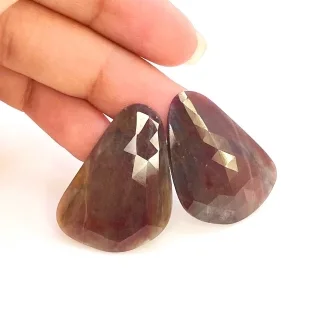 51.35 Carat Sapphire 32x21mm Rose Cut Fancy Shape A Grade Matched Cabochons Pair - Total 2 Pcs.