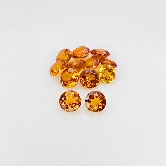3.20 Cts. Hessonite Garnet 4mm Faceted Round Shape AAA Grade Gemstones Parcel - Total 12 Pcs.