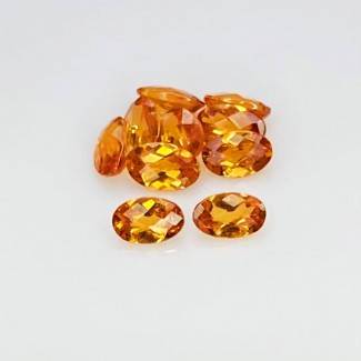 2.35 Cts. Hessonite Garnet 5x3mm Checkerboard Oval Shape AAA Grade Gemstones Parcel - Total 10 Pcs.
