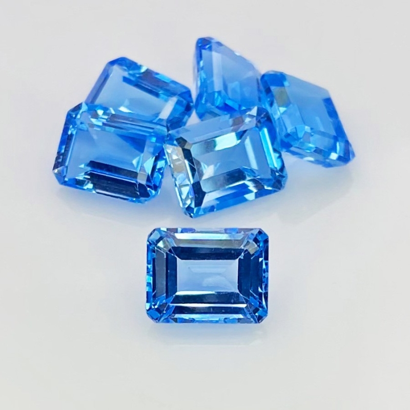 18.15 Cts. Swiss Blue Topaz 9x7mm Step Cut Octagon Shape AAA Grade Gemstones Parcel - Total 6 Pcs.