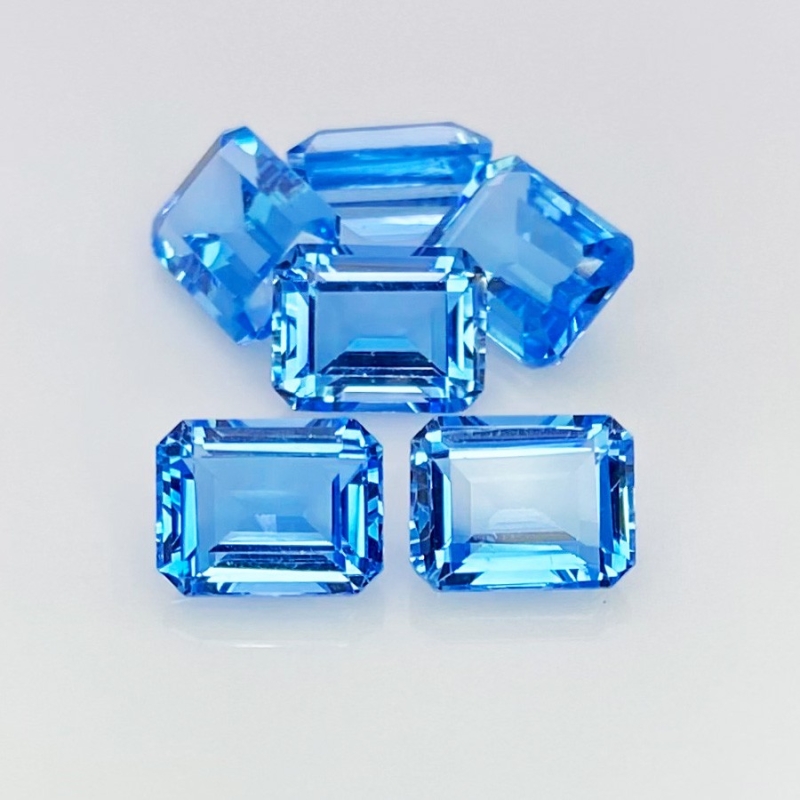 17.40 Cts. Swiss Blue Topaz 9x7mm Step Cut Octagon Shape AAA Grade Gemstones Parcel - Total 6 Pcs.
