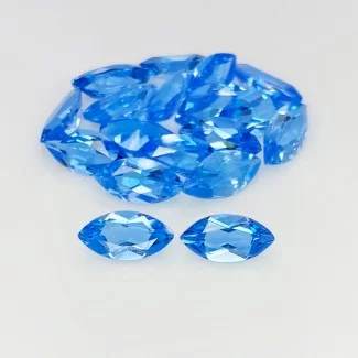 22 Cts. Swiss Blue Topaz 10x5mm Faceted Marquise Shape AAA Grade Gemstones Parcel - Total 18 Pcs.