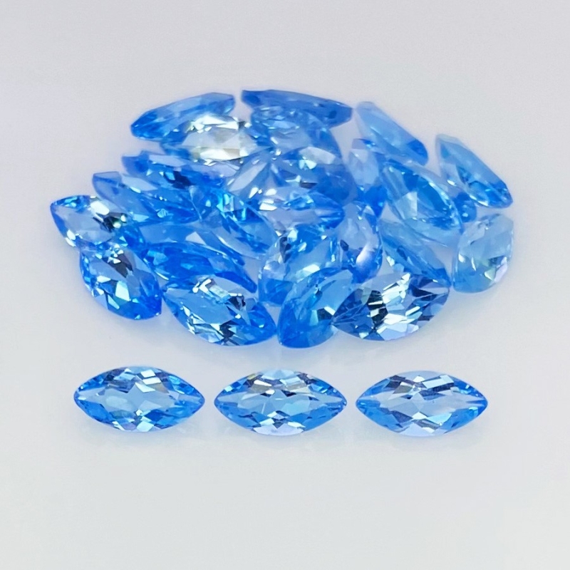 18.70 Cts. Swiss Blue Topaz 8x4mm Faceted Marquise Shape AAA Grade Gemstones Parcel - Total 29 Pcs.