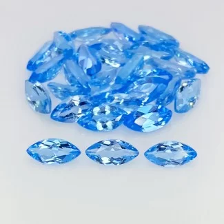 18.70 Cts. Swiss Blue Topaz 8x4mm Faceted Marquise Shape AAA Grade Gemstones Parcel - Total 29 Pcs.