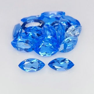 23.85 Cts. Swiss Blue Topaz 10x5mm Faceted Marquise Shape AAA Grade Gemstones Parcel - Total 18 Pcs.