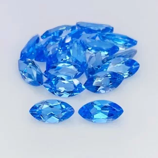 22.60 Cts. Swiss Blue Topaz 10x5mm Faceted Marquise Shape AAA Grade Gemstones Parcel - Total 18 Pcs.