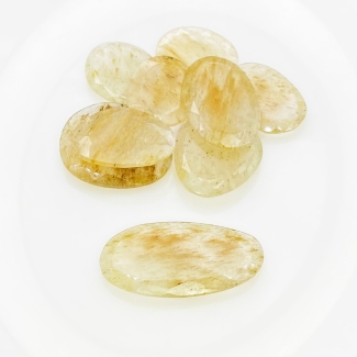 134.7 Carat Golden Rutile 22-35mm Rose Cut Irregular Shape AA Grade Gemstones Parcel - Total 9 Pcs.