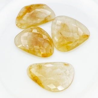 116.15 carat Golden Rutile 23x38-30x38mm Checkerboard Irregular Shape AA Grade Cabochons Parcel - Total 4 Pcs.