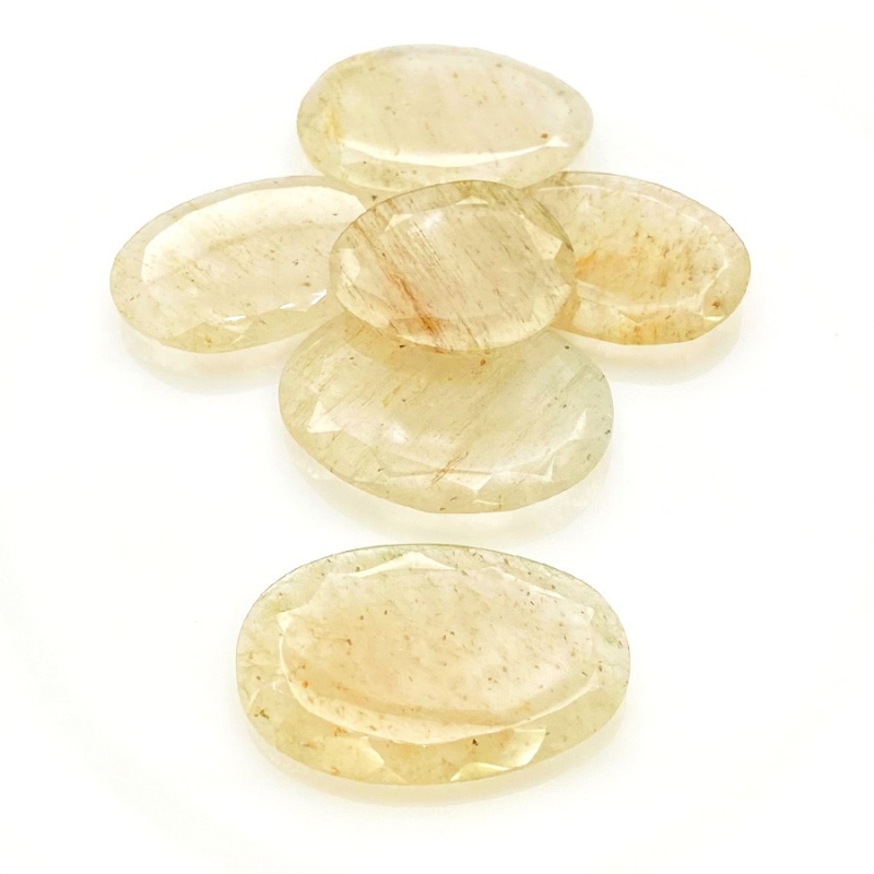 107.85 carat Golden Rutile 22-32mm Rose Cut Irregular Shape AA Grade Gemstones Parcel - Total 6 Pcs.