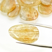 111.3 Carat Golden Rutile 14-27mm Rose Cut Irregular Shape AA Grade Gemstones Parcel - Total 17 Pcs.