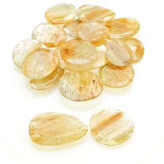 111.3 Carat Golden Rutile 14-27mm Rose Cut Irregular Shape AA Grade Gemstones Parcel - Total 17 Pcs.